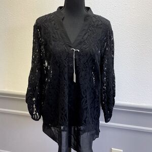 AGB Black Lace Top, Sz XL (1043)